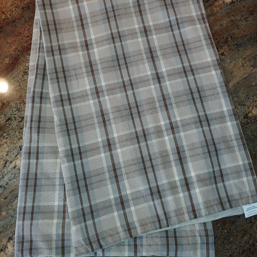 Pottery Barn Bear Valley Plaid Cotton Stripe Table Runner 17x102"